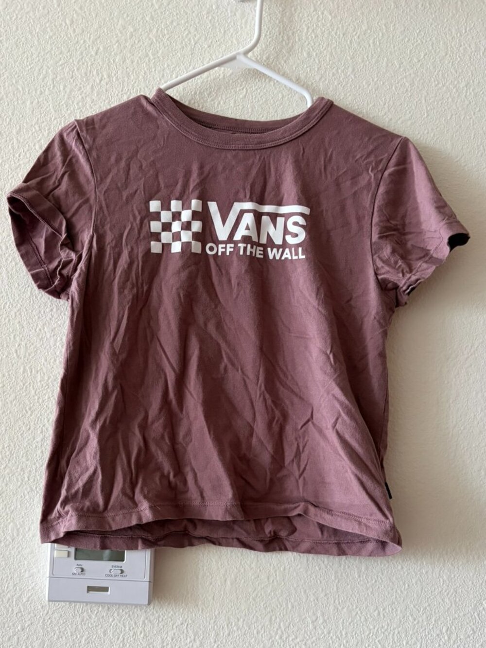 Vans Off The Wall Checkerboard Graphic Tee – Mauve – Size Large